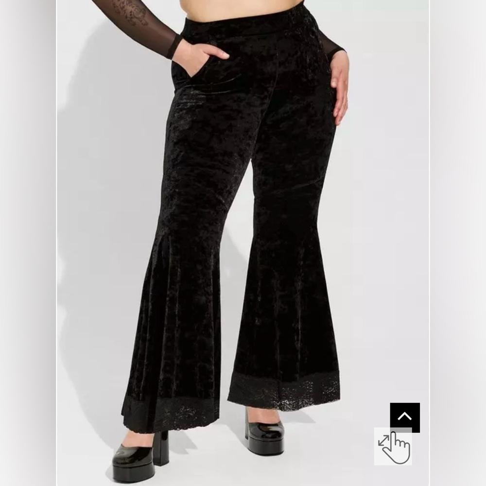 Torrid Full Length Velvet Pants 2
Flare Lace Trim Pocket Legging 18 20 - Picture 3 of 9